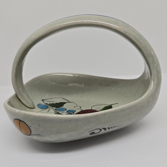 Noe Suro Mexico Ceramic Bowl with Handle, Folk Art, Red Bird, Signed - Picture 3 of 6